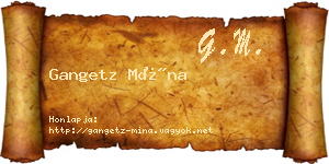Gangetz Mína névjegykártya